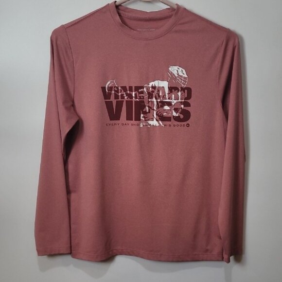 Vineyard Vines Lacrosse Performance Drive The Net Long Sleeve T-Shirt - Picture 1 of 5